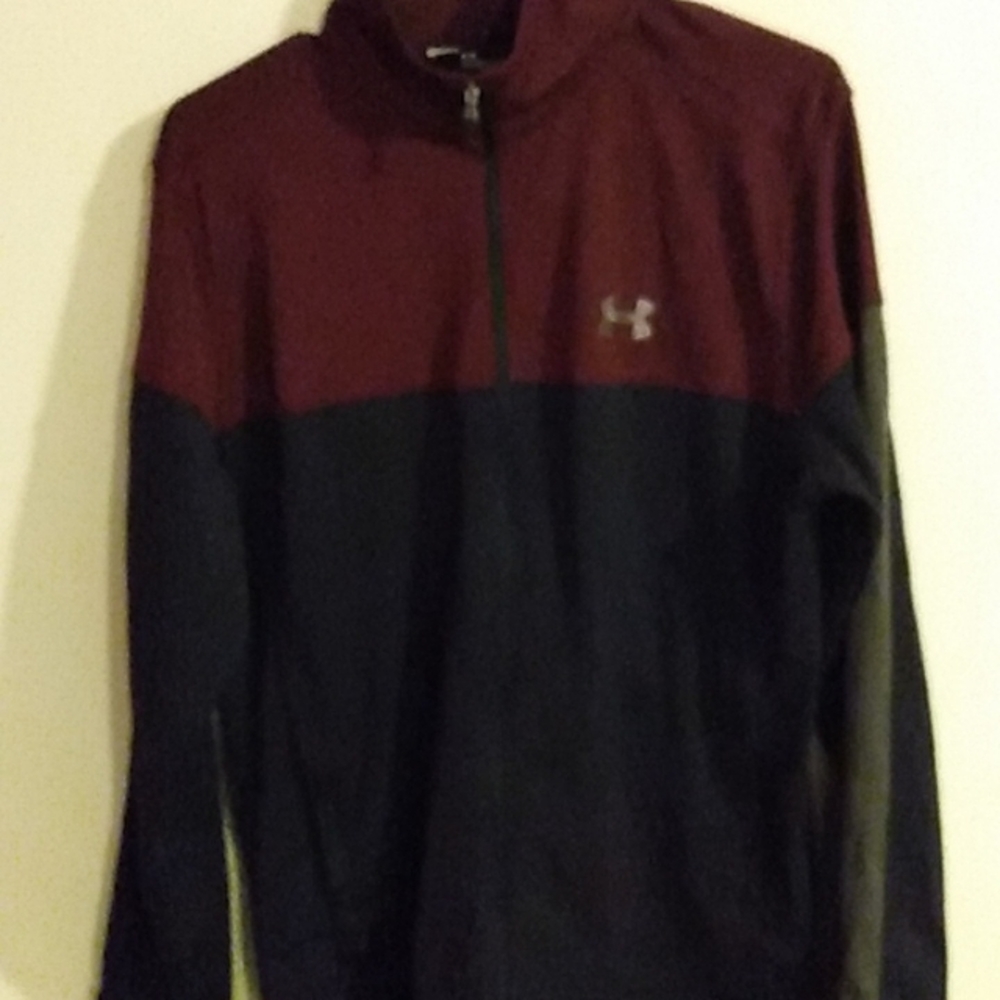Under armour full zip maroon black gray microfiber sleeves